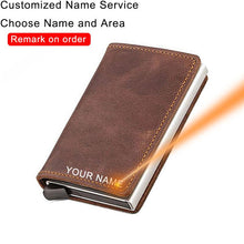 Load image into Gallery viewer, Custom Name Card Holder Anti RFID Slimwallet
