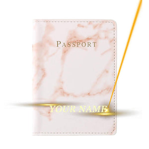 Customized Engrave Name Travel Marble Passport Cover