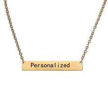 Load image into Gallery viewer, Personalized Bar Pendant Necklace Gold
