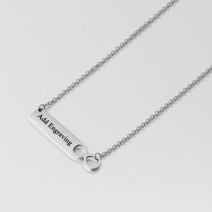 Custom Name Infinity Bar Necklace Silver